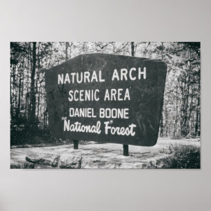 Poster Daniel Boone National Forest Mid-century Sign