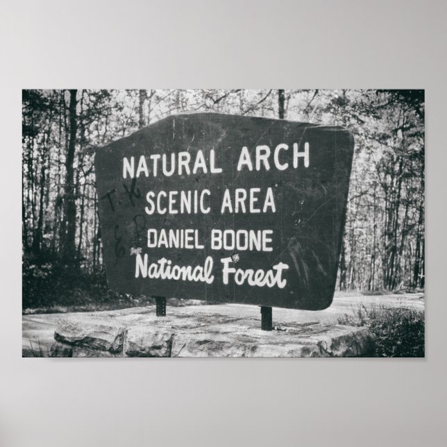 Poster Daniel Boone National Forest Mid-century Sign (Frente)