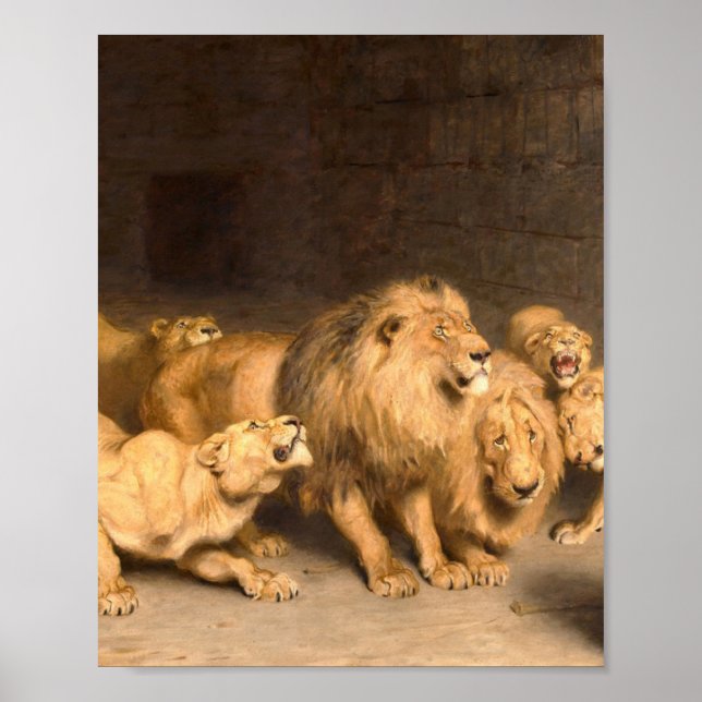 Poster Daniel In The Lions Den 1872 Por Briton Riviere (Frente)