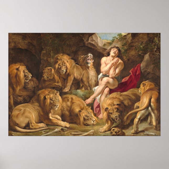 Poster Daniel in the Lions' Den - Rubens Fine Art (Frente)