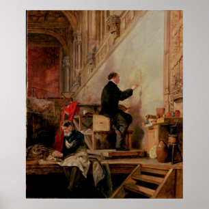 Poster Daniel Maclise  painting his mural