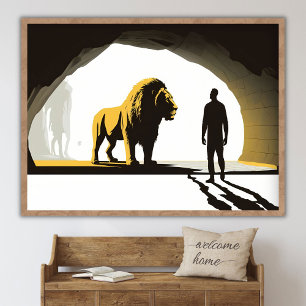Poster Daniel na Cova dos Leões, Arte Bíblica de Jesus, M
