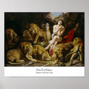 Pôster Daniel na pintura de Peter Paul Rubens do antro do