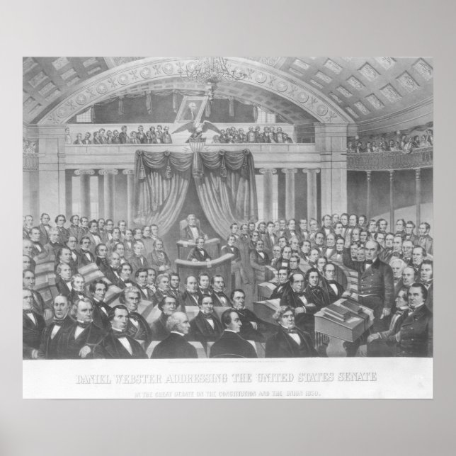 Pôster Daniel Webster dirigindo-se aos Estados Unidos (Frente)