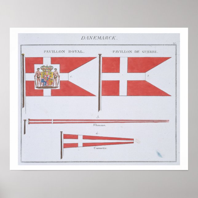 Pôster Danish Flags, de um livro francês de sinalizadores (Frente)