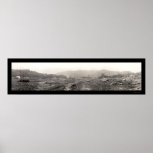 Pôster Dano de inundação Austin, foto 1911 do PA