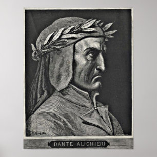 Pôster Dante Alighieri - Retrato Etching