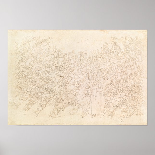 Poster Dante and Beatrice, from Dante's `Divine (Frente)