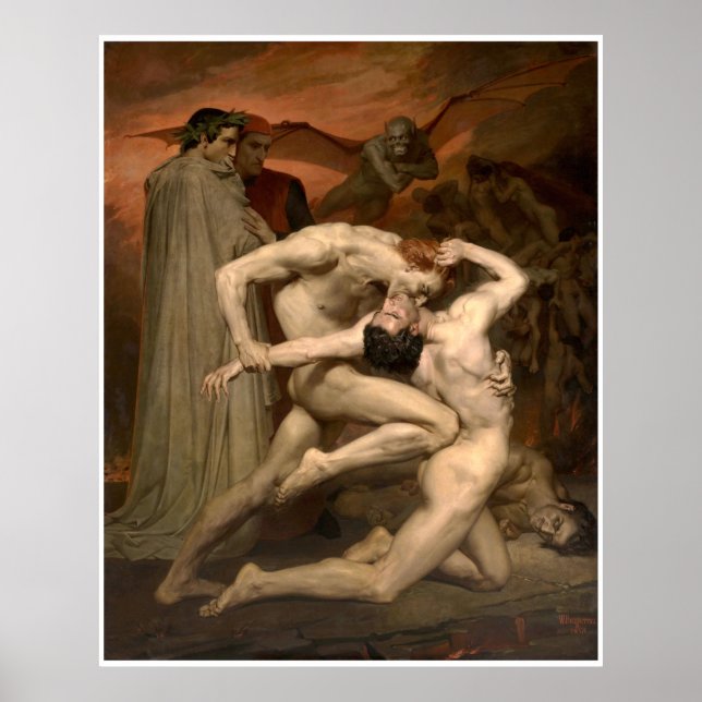 Pôster Dante e Virgil William-Adolphe Bouguereau (Frente)
