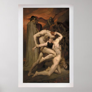 Poster Dante e Virgílio por William-Adolphe Bouguereau