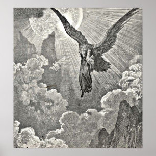 Poster Dante's Divine Comedy Illustration Eagle Engrave