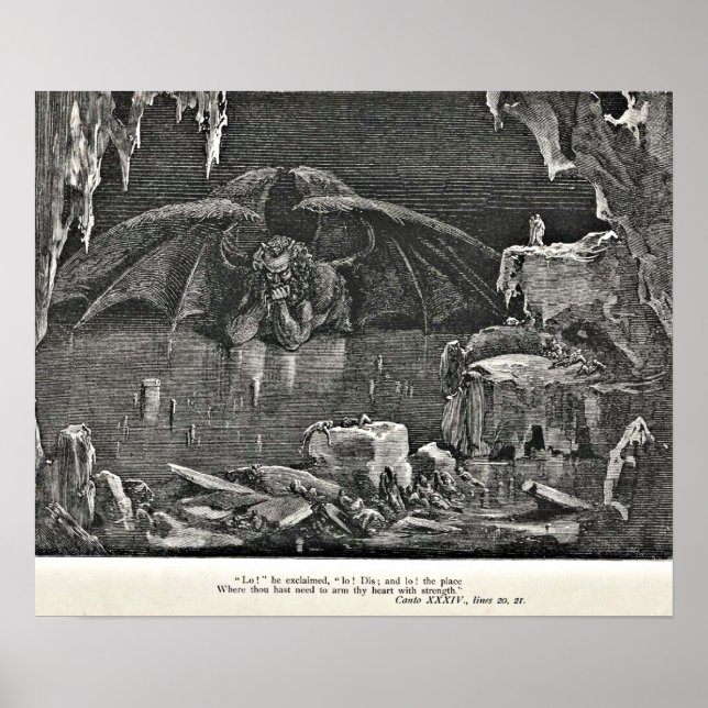 Pôster Dante's Inferno Devil in Hell Illustration (Frente)