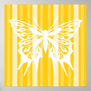 Pôster Danube Victorian Lady Stripe with Butterfly