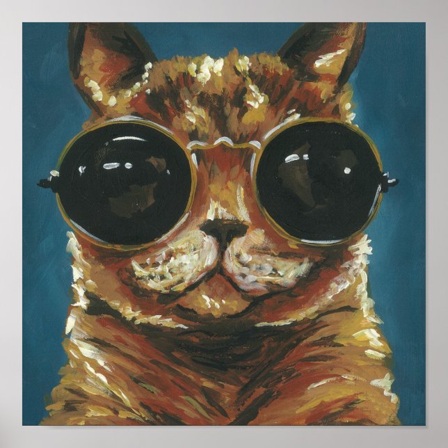 Poster Dapper Animal | Gatinho De Óculos De Sol (Frente)