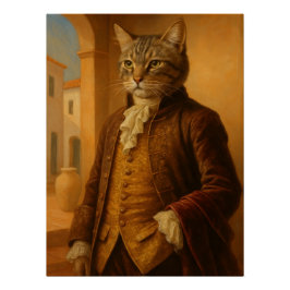 Pôster Dapper Feline Aristocrat Portrait