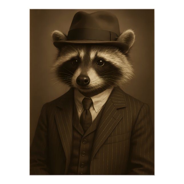 Pôster Dapper Raccoon (Frente)