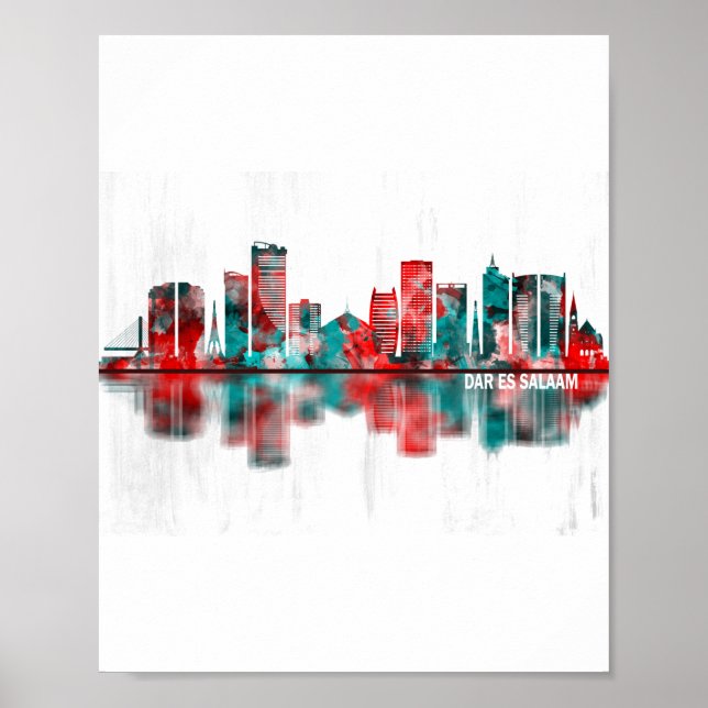 Poster Dar es Salaam Tanzania Skyline (Frente)