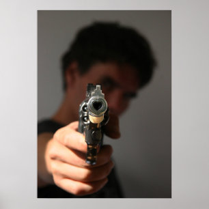 Pôster dar um tiro em-lo da morte que mata