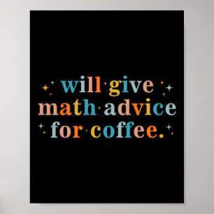 Poster Dará conselhos de matemática por café Matemática d