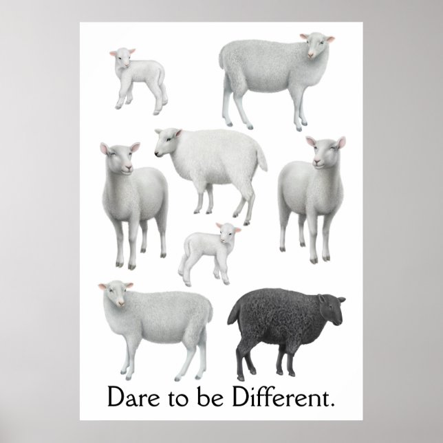 Poster Dare to be Different Black Sheep Print (Frente)