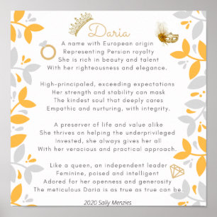 Poster "Daria" Nome Poema