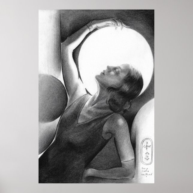 Poster Darja Collin under the Moon – Art Deco Dancer (Frente)