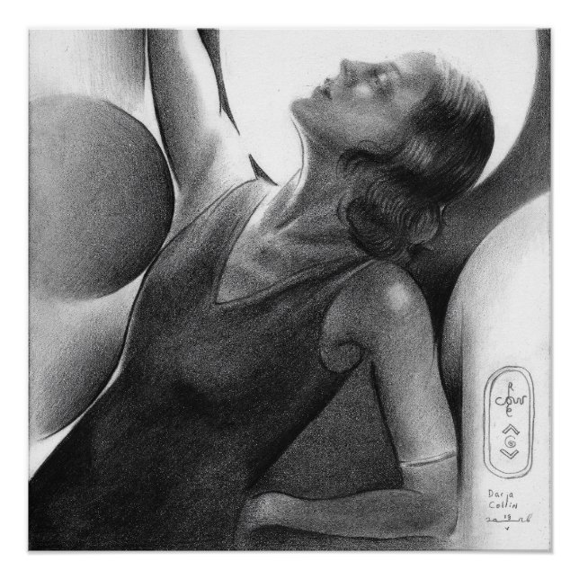Pôster Darja Collin under the Moon – Art Deco Dancer (Frente)