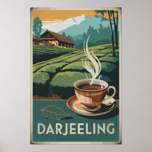 Poster Darjeeling Índia Chá Viagem Arte Vintage