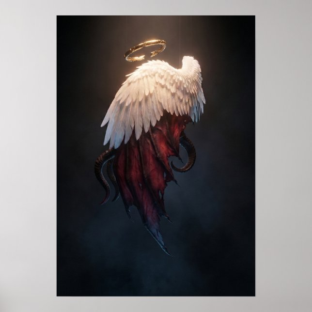 Poster Dark Angel Wings Wall Art – Heavenly & Fallen  (Frente)