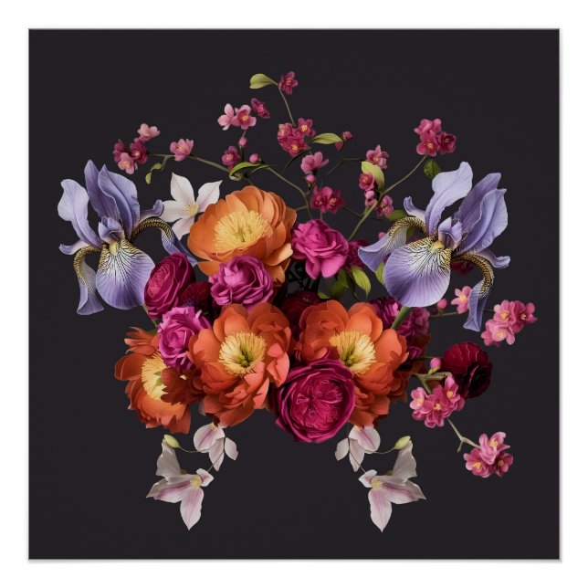 Pôster Dark Botanical Bloom (Frente)