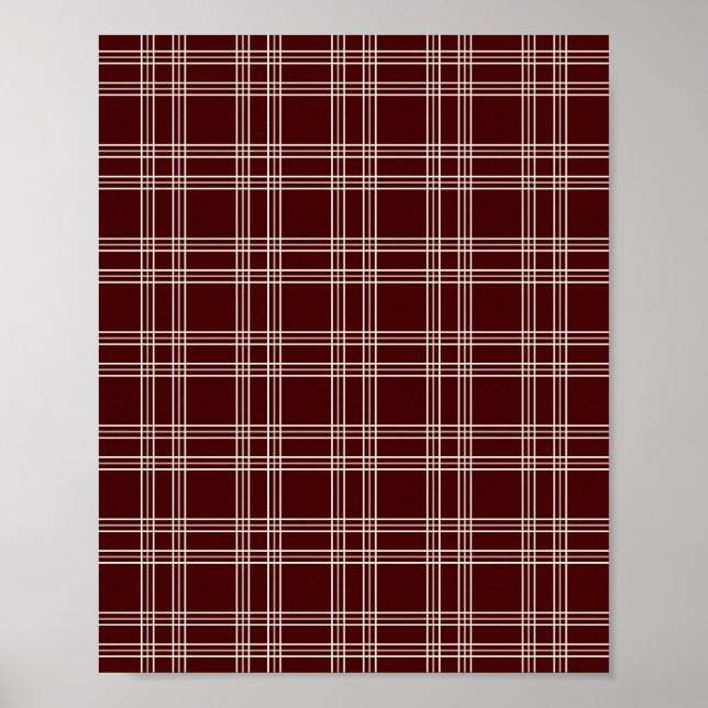 Poster Dark Burgundy Gingham (Frente)