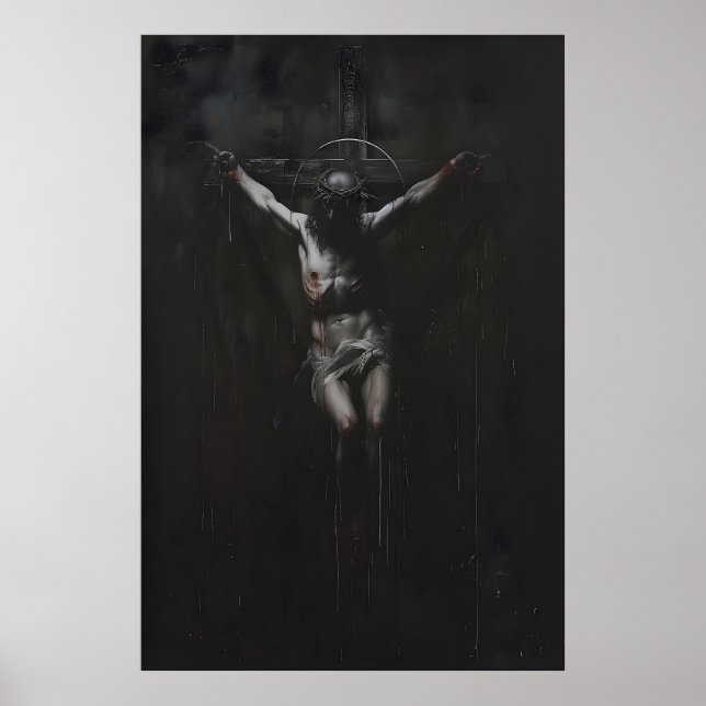 Poster Dark Crucifixion Art Print Gothic Religious  (Frente)