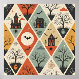Poster Dark ghost pattern