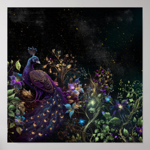 Poster Dark Peacock Digital Art Design 9