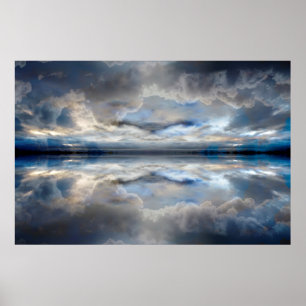 Pôster Dark reflected clouds