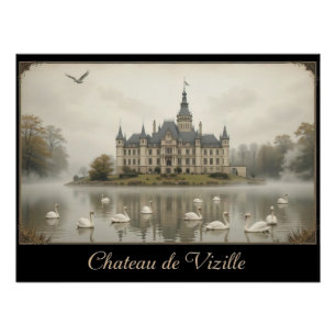 Pôster Dark Romantic Château de Vizille Castle Evening