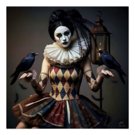 Pôster Dark Romantic Crow Motif