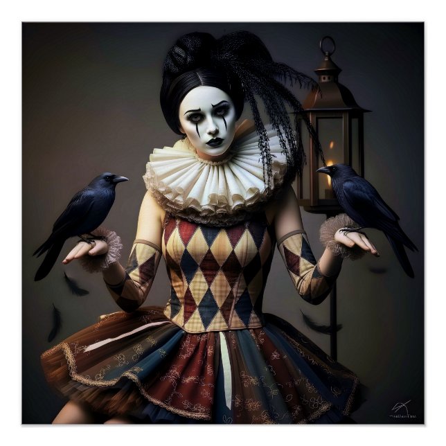 Pôster  Dark Romantic Crow Motif (Frente)