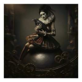 Pôster Dark Romantic Raven Motif