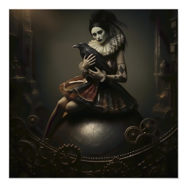 Pôster Dark Romantic Raven Motif (Frente)