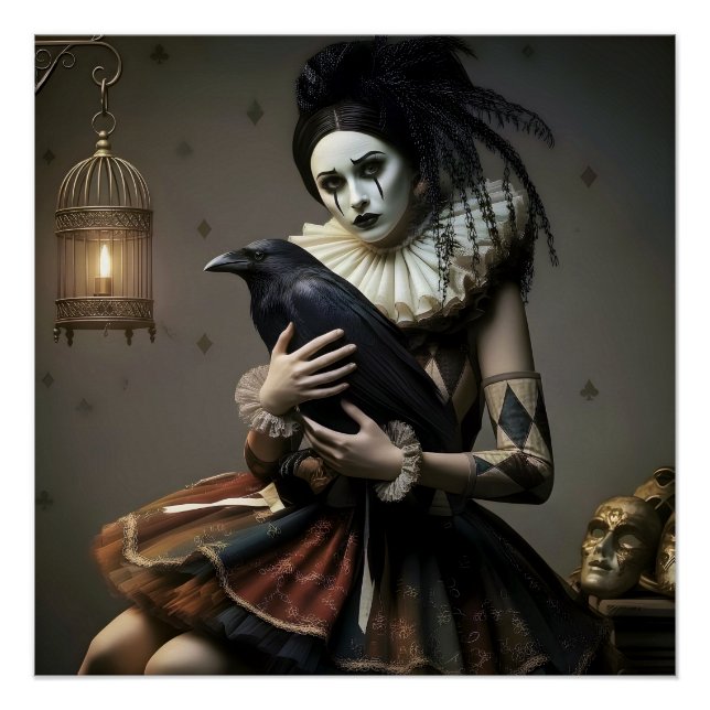 Pôster Dark Romantic Raven Motif (Frente)