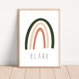 Poster Dark Sage/Terracotta Rainbow Name Decor
