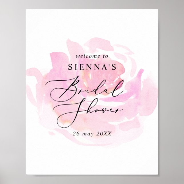 Poster Darling Rose Bridal Shower Welcome (Frente)