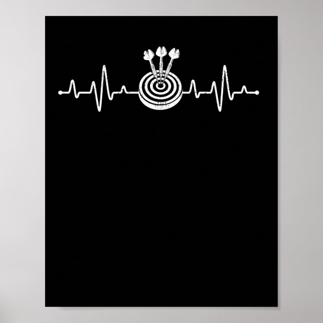 Poster Darts Heartbeat Engraçado alvo de pulso do jogador (Frente)
