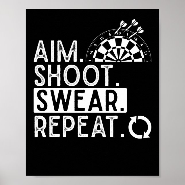 Poster Darts Problems Dartboard Men Dart Player (Frente)