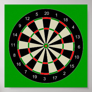 Pôster Darttarget_Vetor_Clipart DARTS DARTBOARD DESTINO