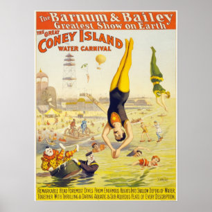 Poster das acrobatas de circo do vintage de Coney