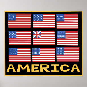 Poster das bandeiras americanas