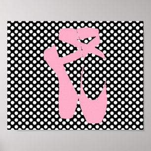 Poster das bolinhas de Balé rosa