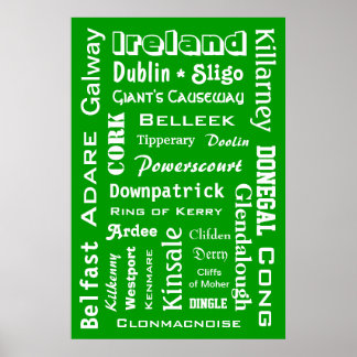 Poster das Cidades e Locais da Irlanda